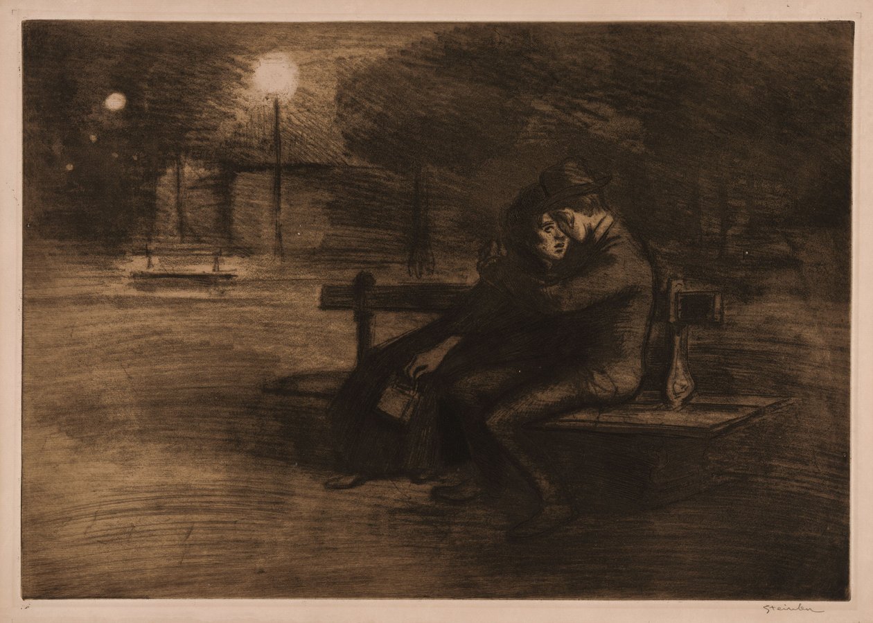 Des amoureux sur un banc - Théophile Alexandre Steinlen