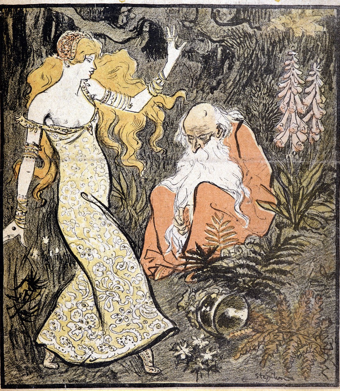 Merlin et Viviane (Brocéliande) - Théophile Alexandre Steinlen