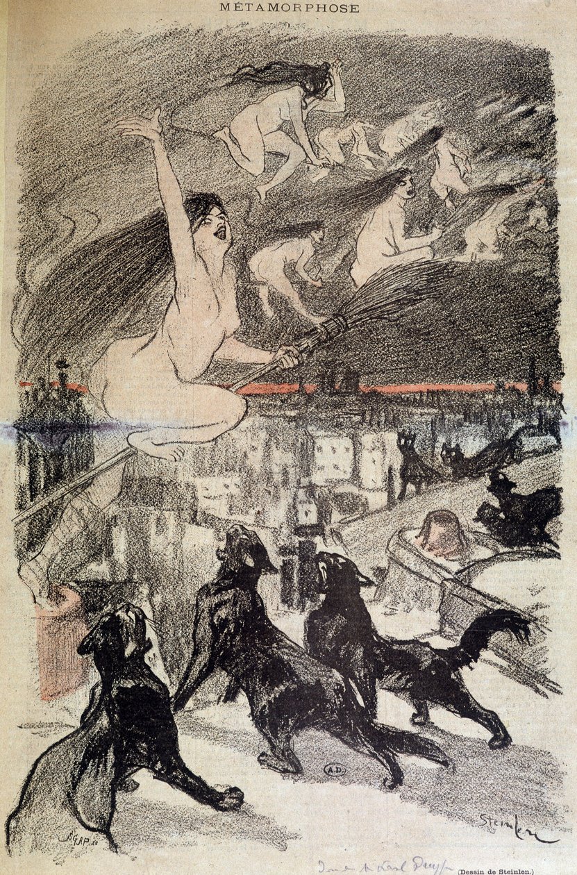 Métamorphose des chats en sorcières - Théophile Alexandre Steinlen