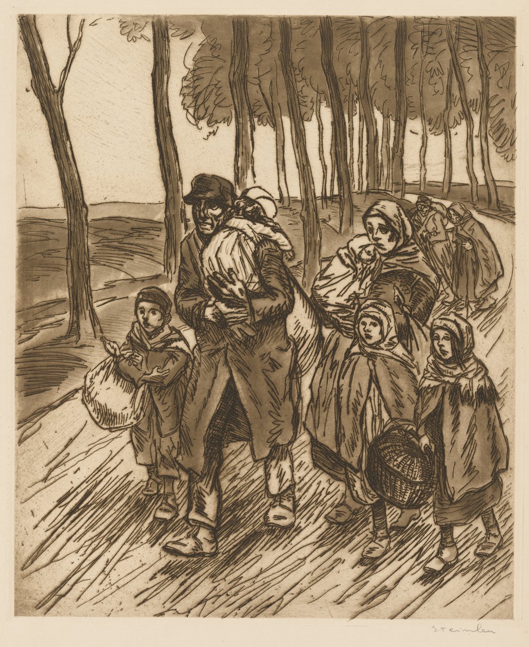 Famille de réfugiés - Théophile Alexandre Steinlen