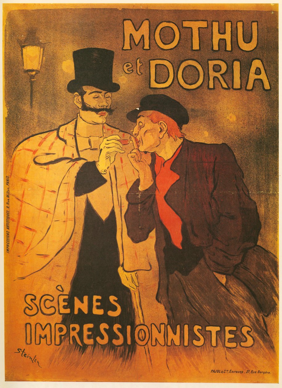 Theophile A. Steinlen: Mothu et Doria. Scènes Impressionistes. France … (litho) - Théophile Alexandre Steinlen