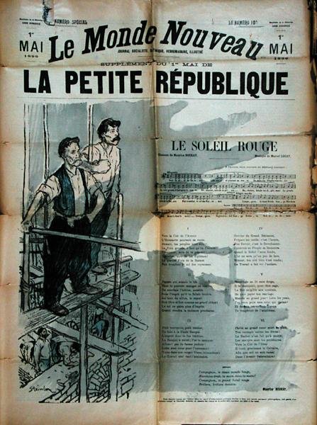 Deux ouvriers chantant 