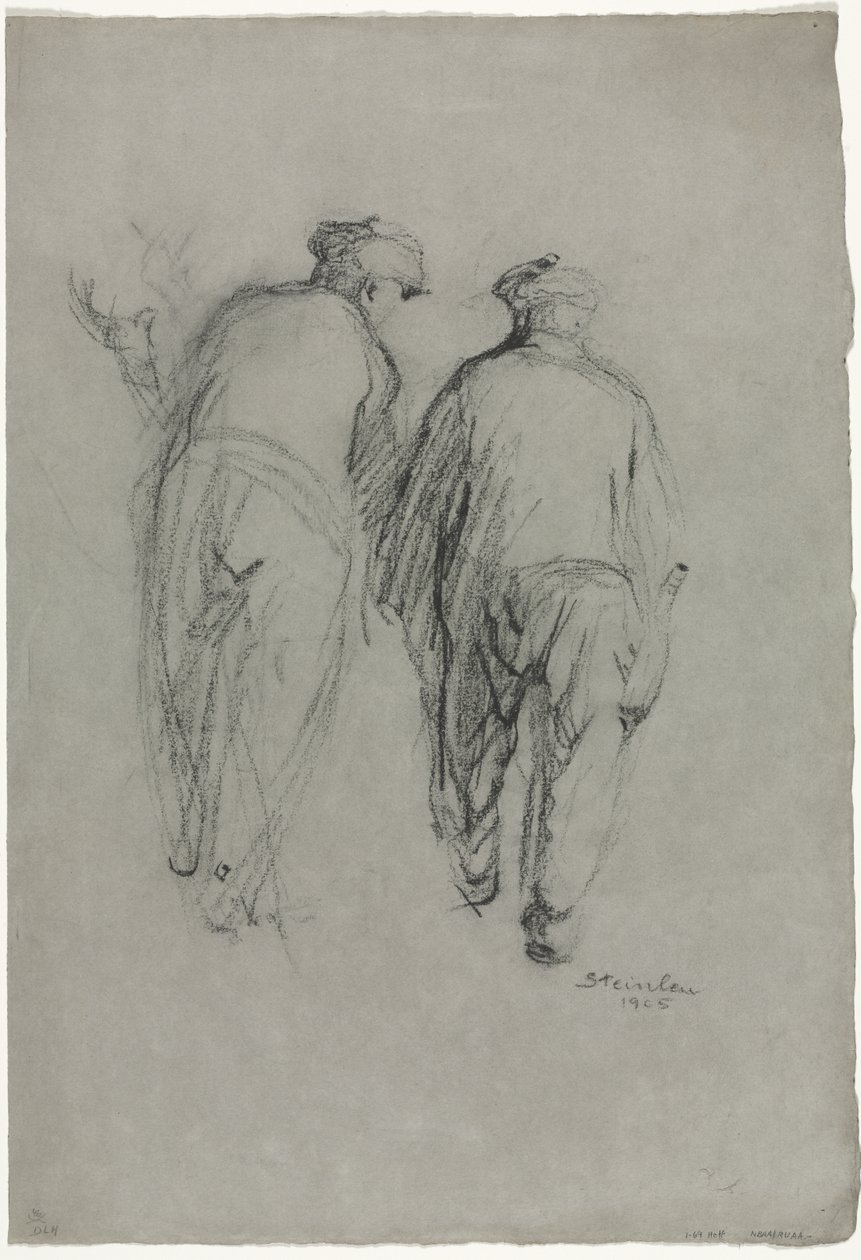 Deux hommes travaillant, vue arrière - Théophile Alexandre Steinlen