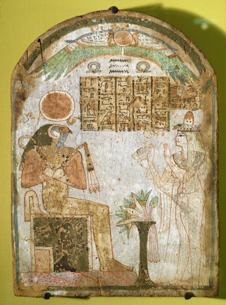 Stèle représentant Tachenes priant devant le dieu Re-Horakhty, 900 av. J.-C. - Third Intermediate Period Egyptian
