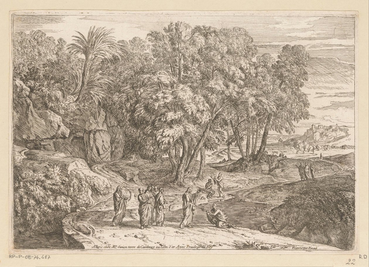 Paysage arcadien avec le Christ et la femme cananéenne - Théodore