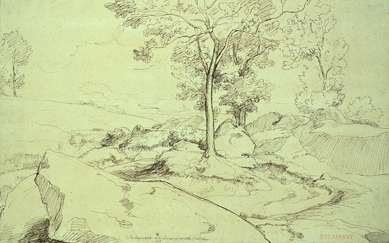 Vue de la Serpentara entre Olivano et Civitella - Théodore Caruelle d