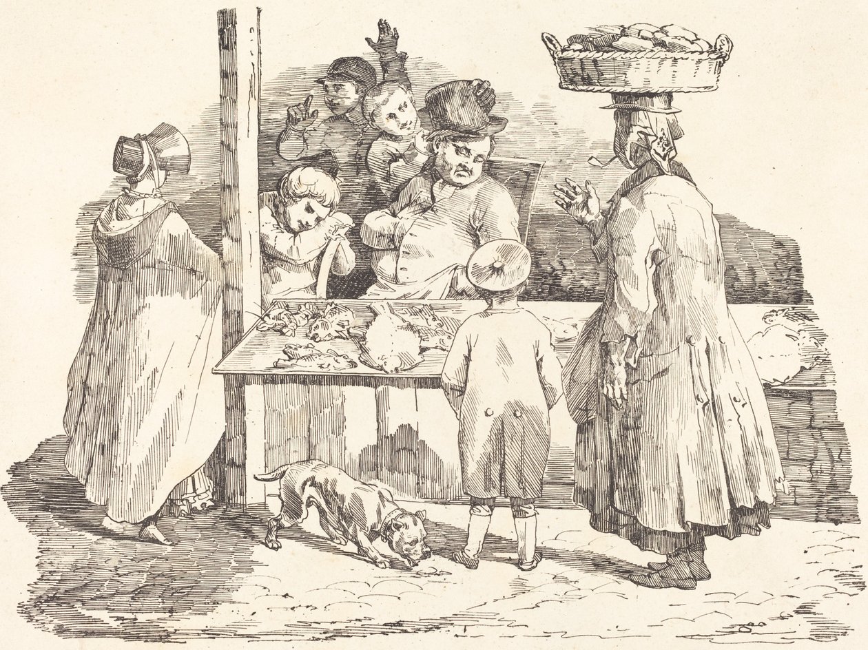 Le marchand de poissons endormi - Théodore Gericault and Nicolas Toussaint Charlet