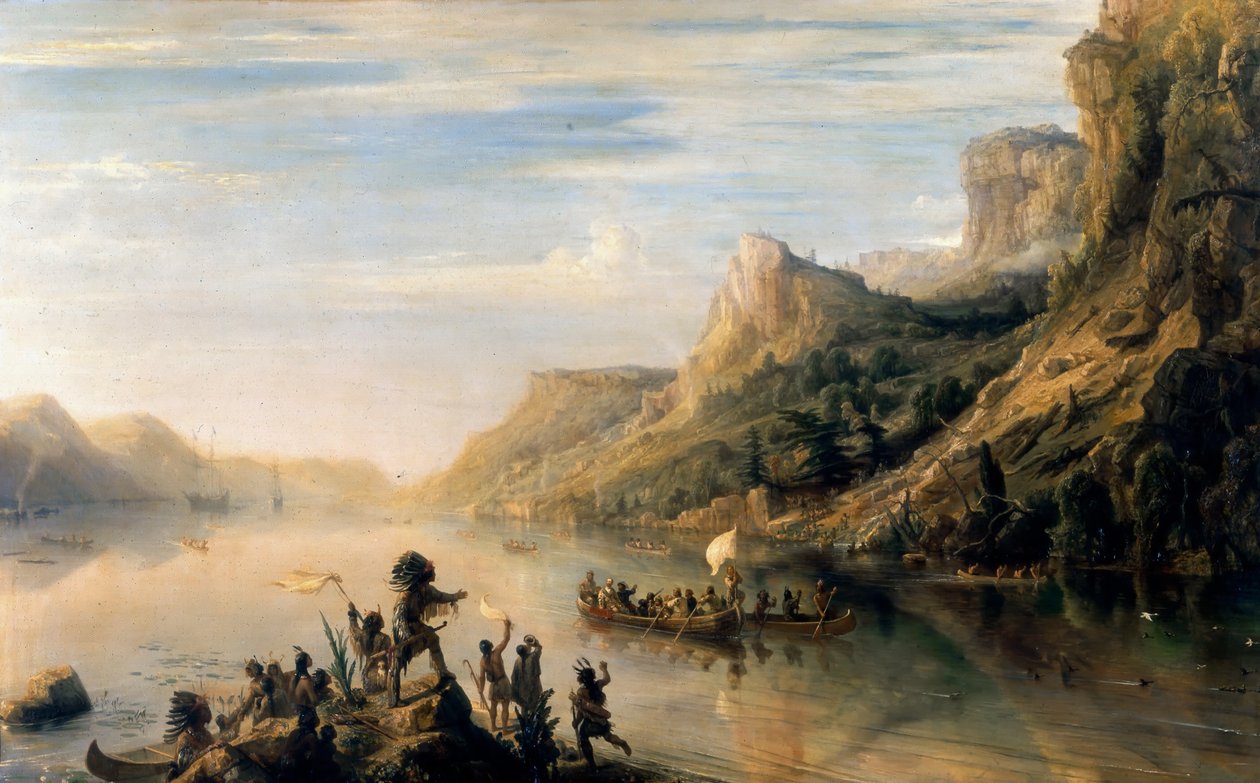 Jacques Cartier découvre le fleuve Saint-Laurent en 1535 - Jean Antoine Theodore Gudin