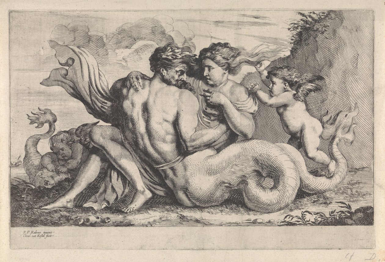 Sirène et triton - Théodorus van Kessel