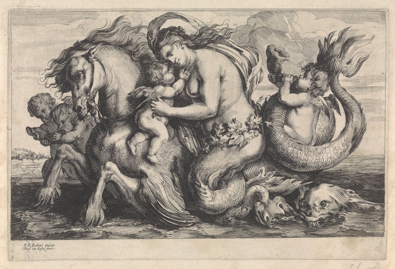 Triomphe de Galatée (Mythologische figuren) - Théodorus van Kessel