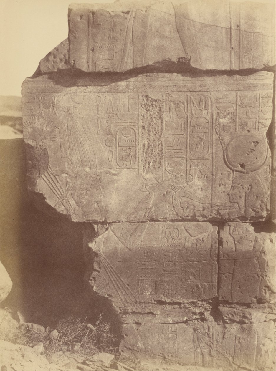 (Vue des inscriptions hiéroglyphiques et sculptures, Karnak) - Théodule Devéria