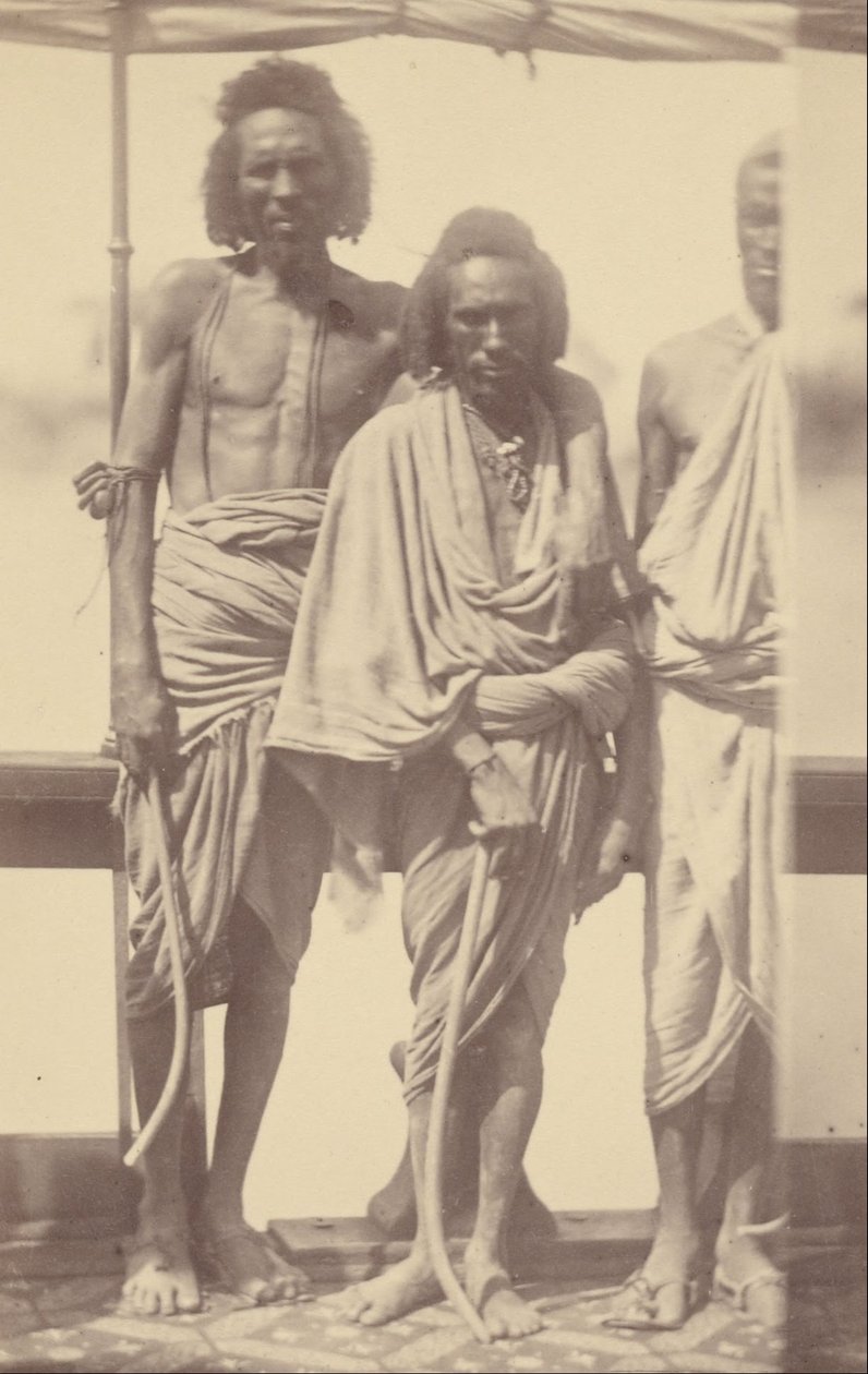 (Portrait de trois hommes natifs debout sur un bateau) - Théodule Devéria