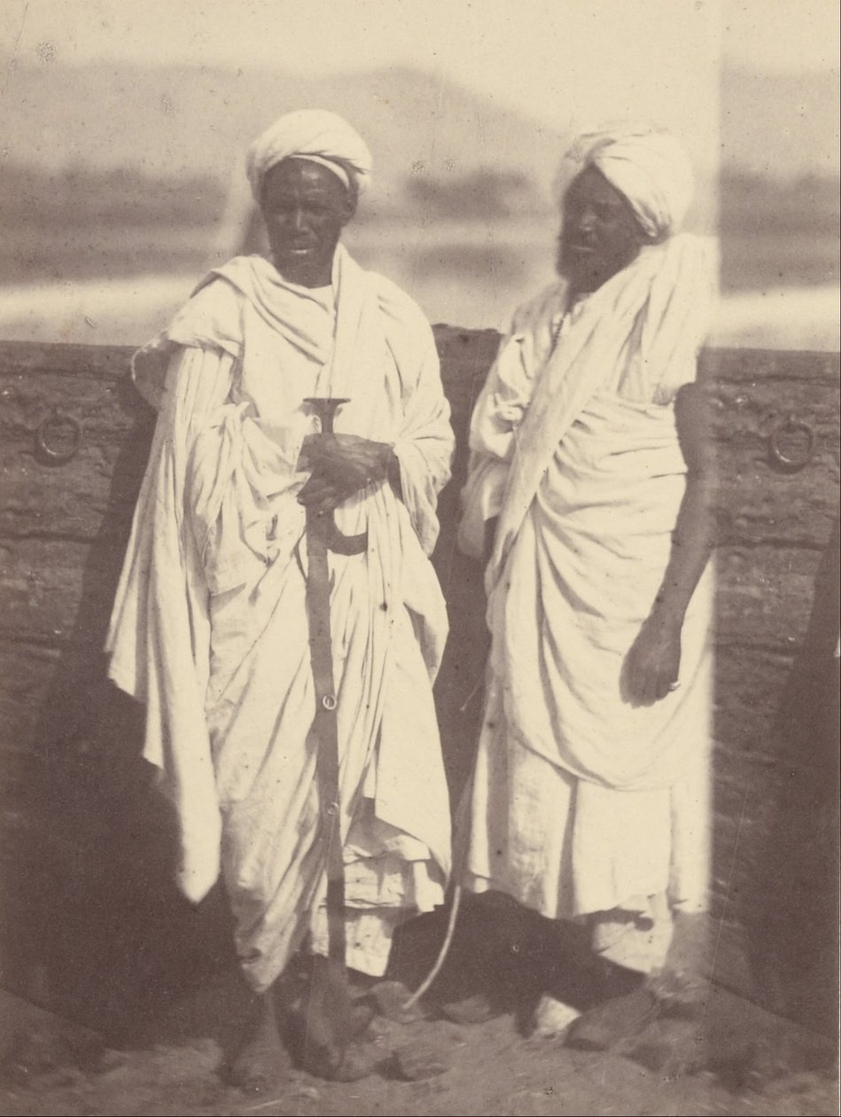 Portrait de deux hommes natifs sur un bateau - Théodule Devéria