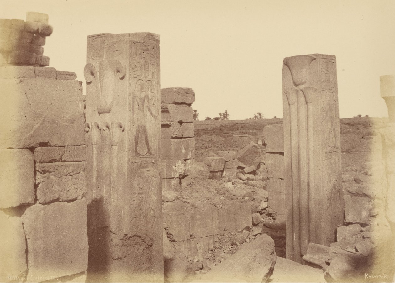Karnak, colonnes de lotus de Thoutmôsis III - Théodule Devéria