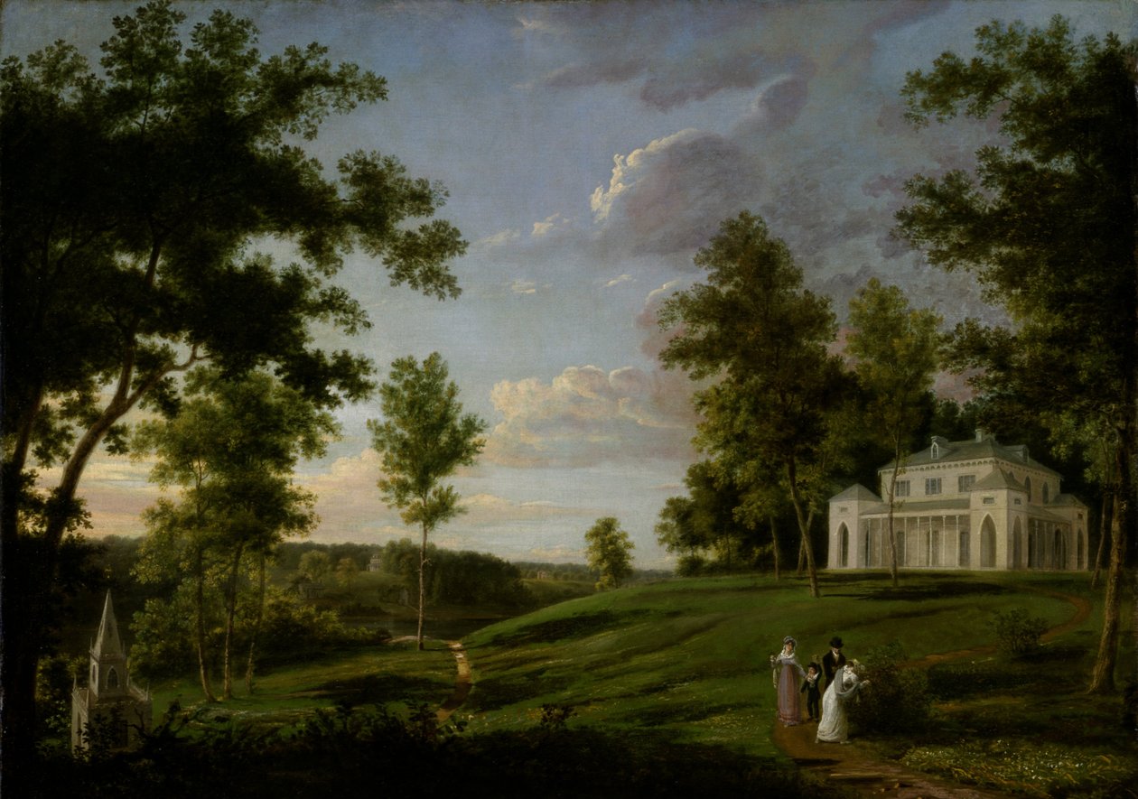 Vue sud-est de Sedgeley Park, la résidence de campagne de James Cowles Fisher, Esq. - Thomas Birch