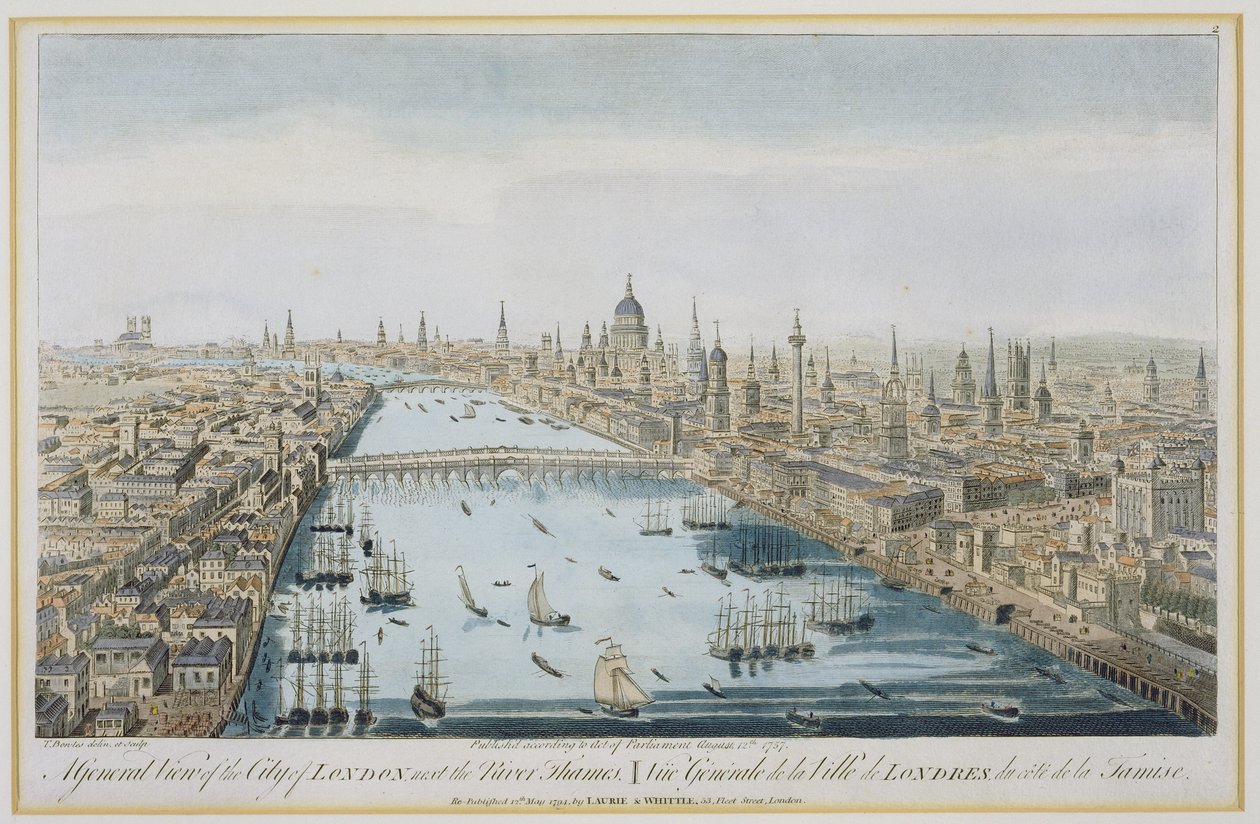 Vue générale de la ville de Londres et de la Tamise, planche 2 de 