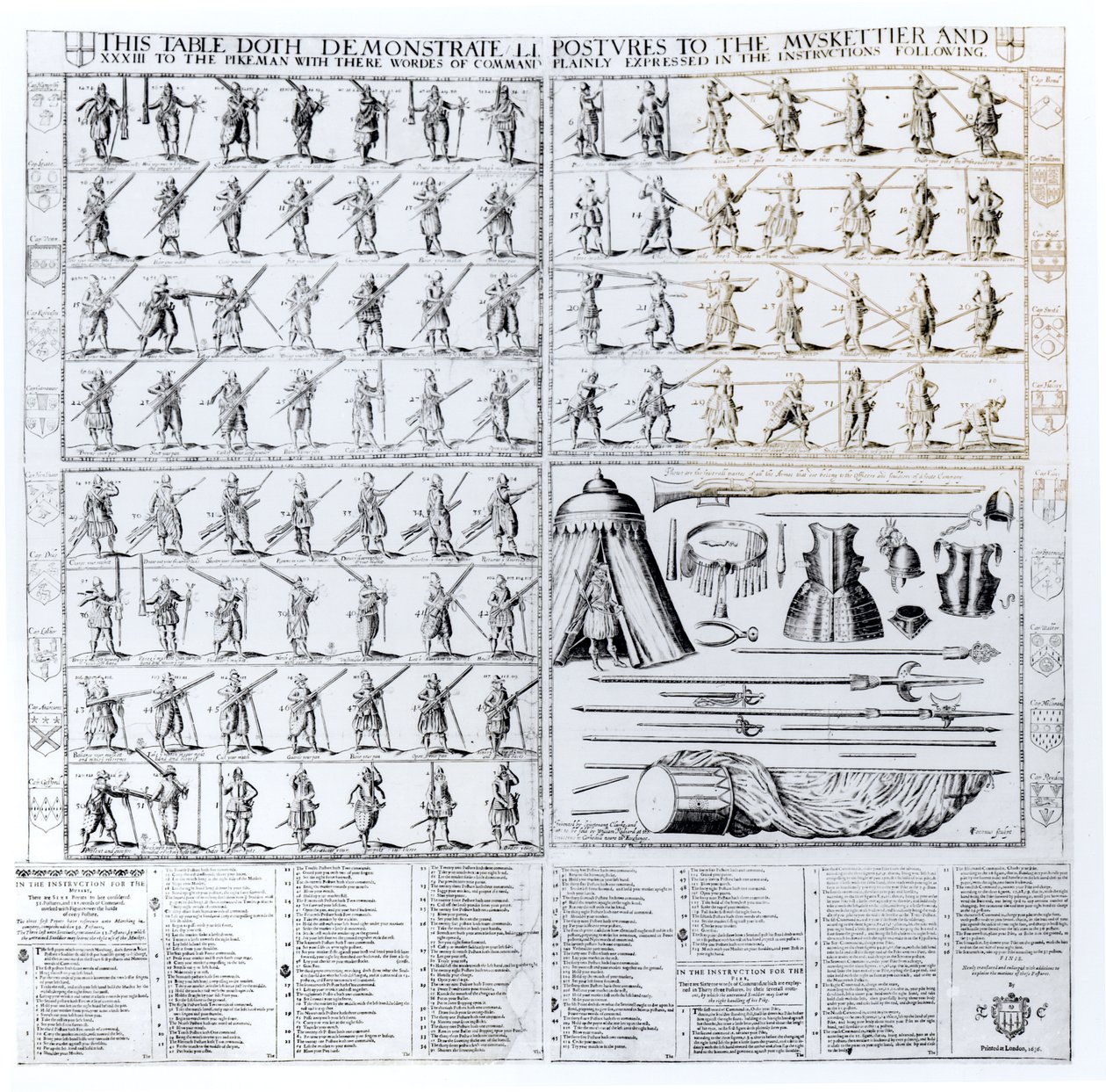 Instructions et démonstration des postures pour mousquetaires et piquiers, 1636 - Thomas Cockson