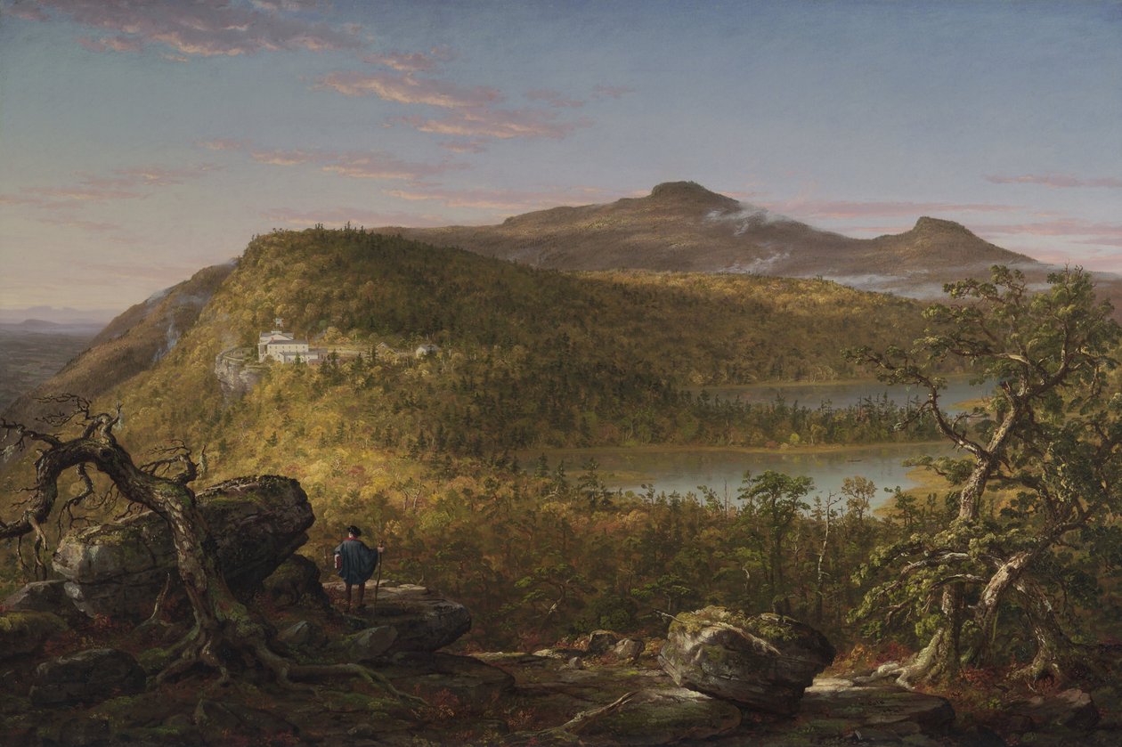 Vue des deux lacs et de la maison de montagne, Catskill Mountains, matin (1844) - Thomas Cole