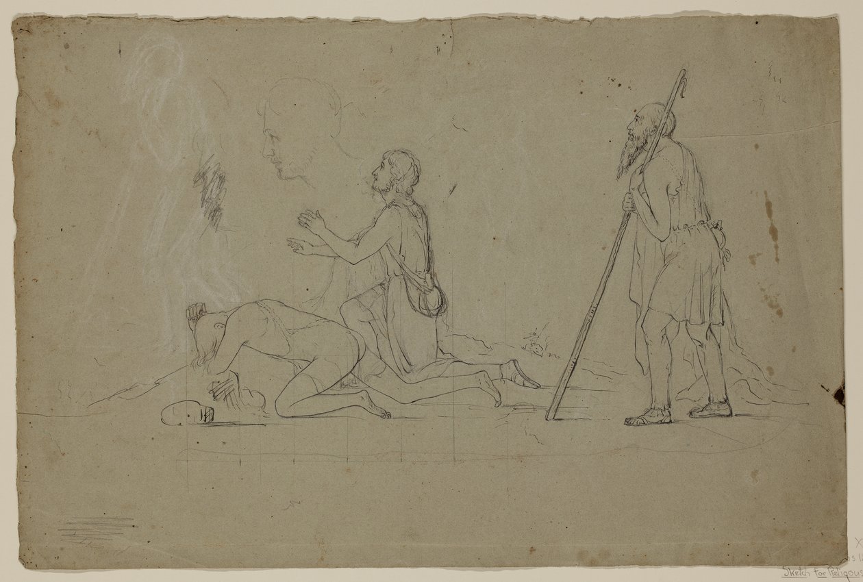 Étude de composition de trois bergers, 1832-34 - Thomas Cole