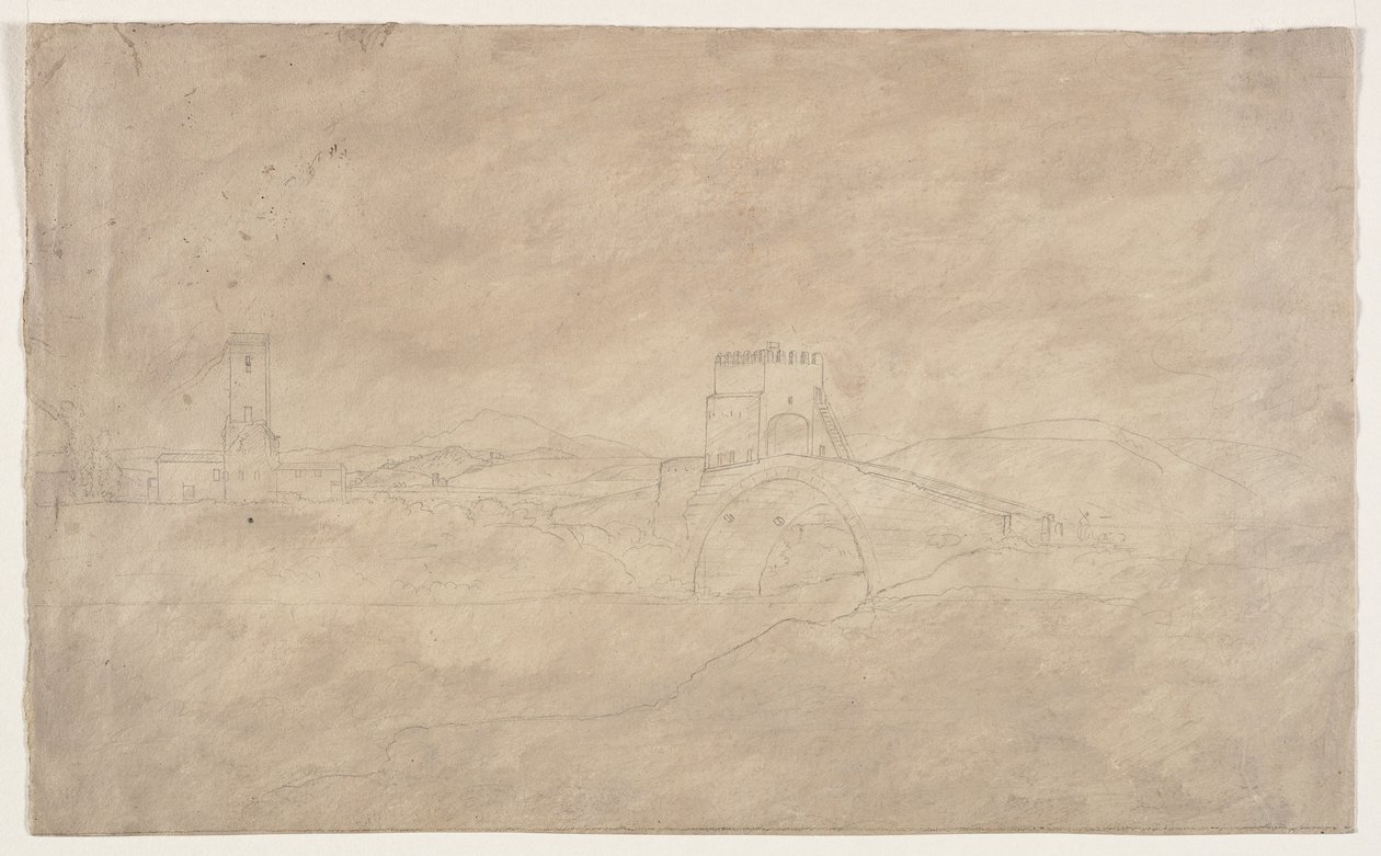 Pont fortifié sur la rivière - Thomas Cole