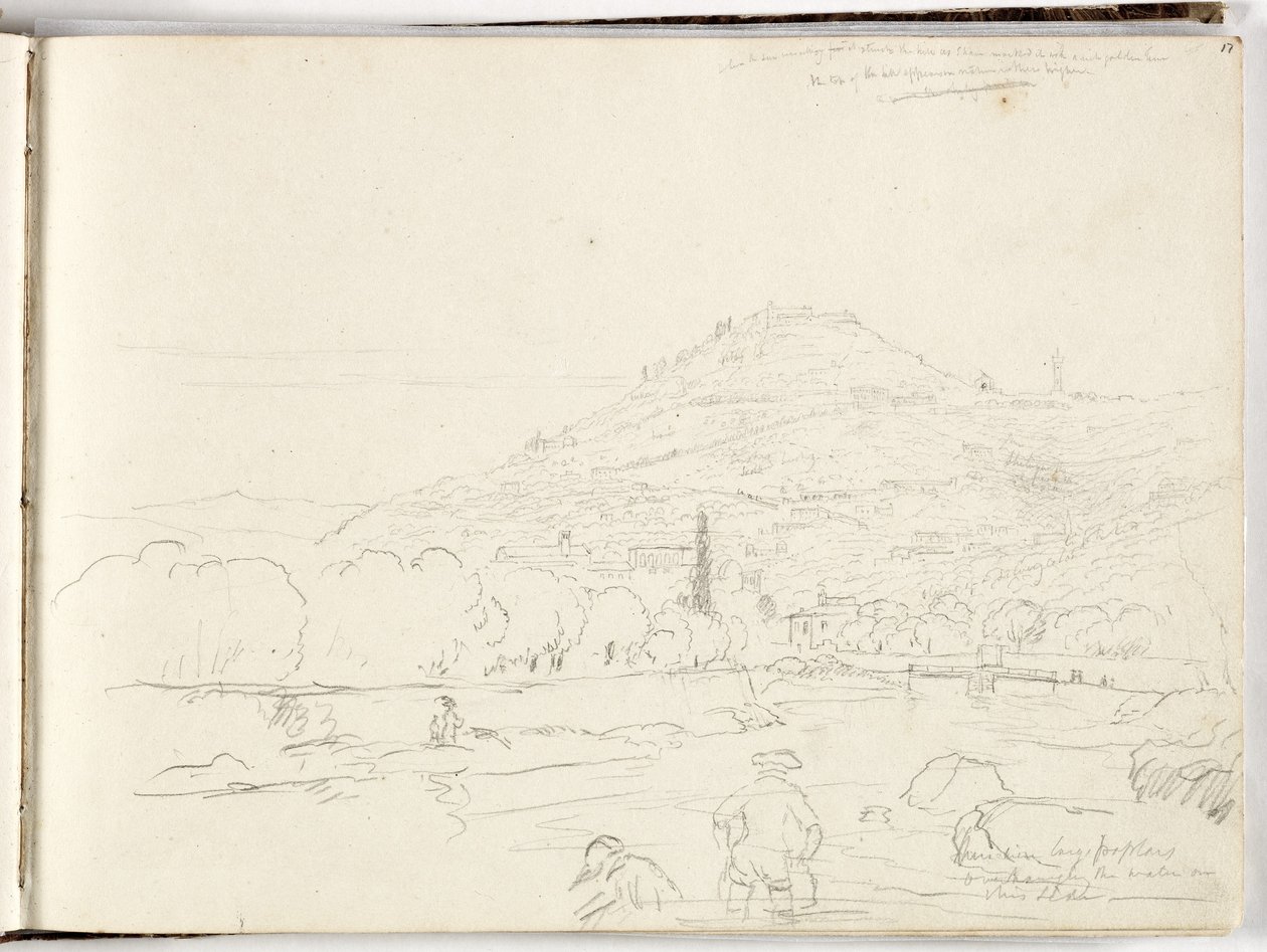 Esquisse de colline, rive et figures, 1831 - Thomas Cole