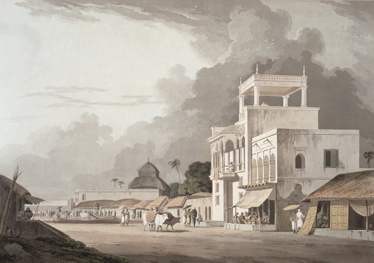 Vue sur la route de Chitpore, Calcutta, planche II de 