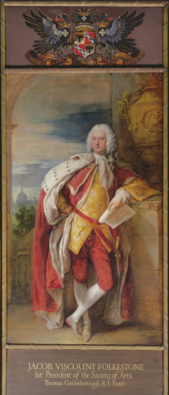 Portrait de Jacob Bouverie, premier vicomte Folkestone et premier président de la Société des Arts, 1776 - Thomas Gainsborough