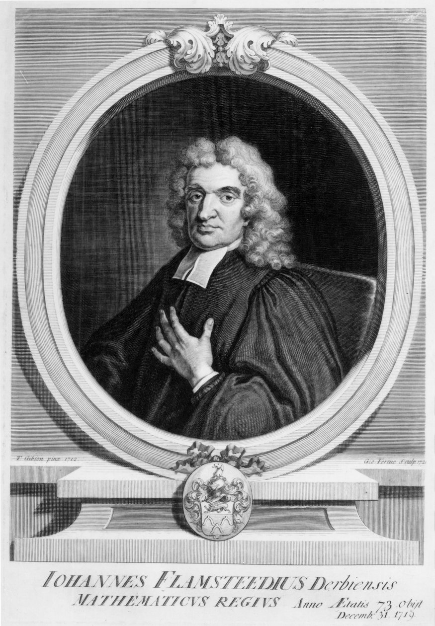 Sir John Flamsteed, gravé par George Vertue, 1719 - Thomas Gibson