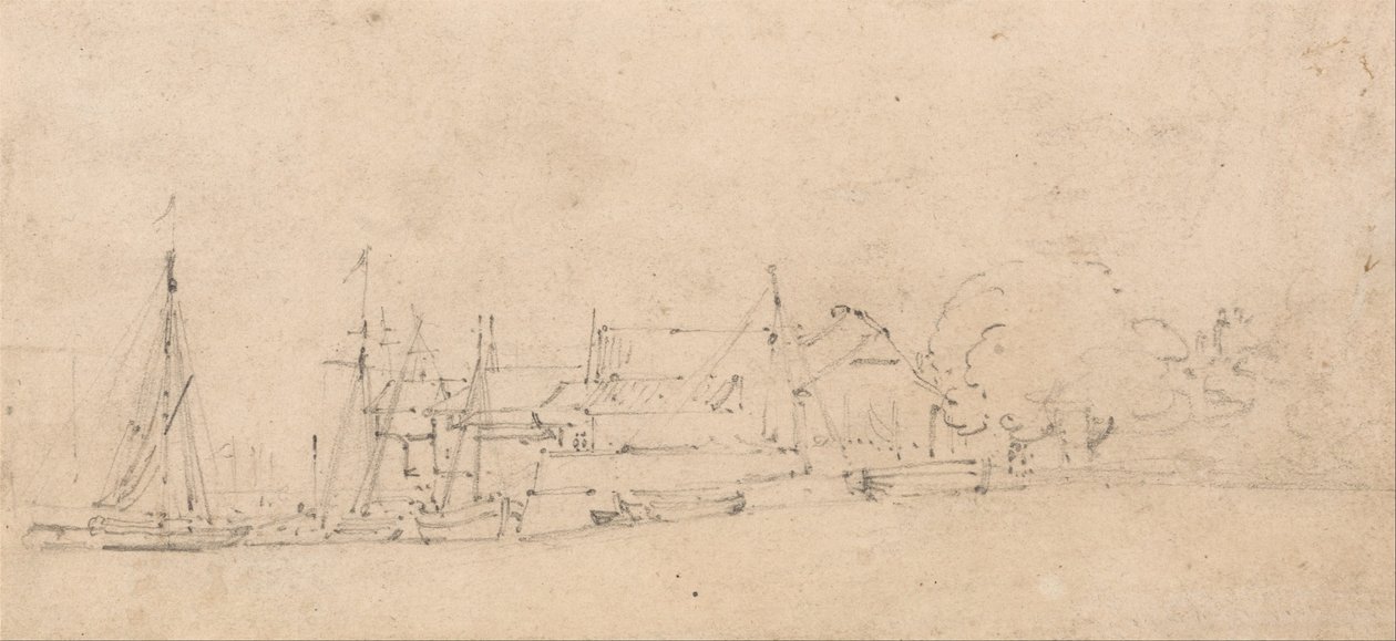 Bristol - Croquis de bateaux et bâtiments - Thomas Girtin