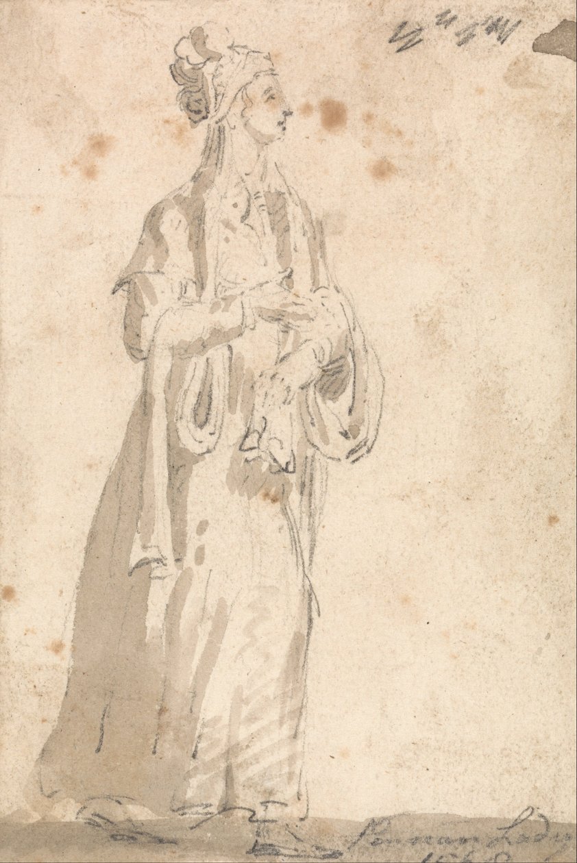 Étude de costume de figure - Dame persane en 1568 - Thomas Girtin