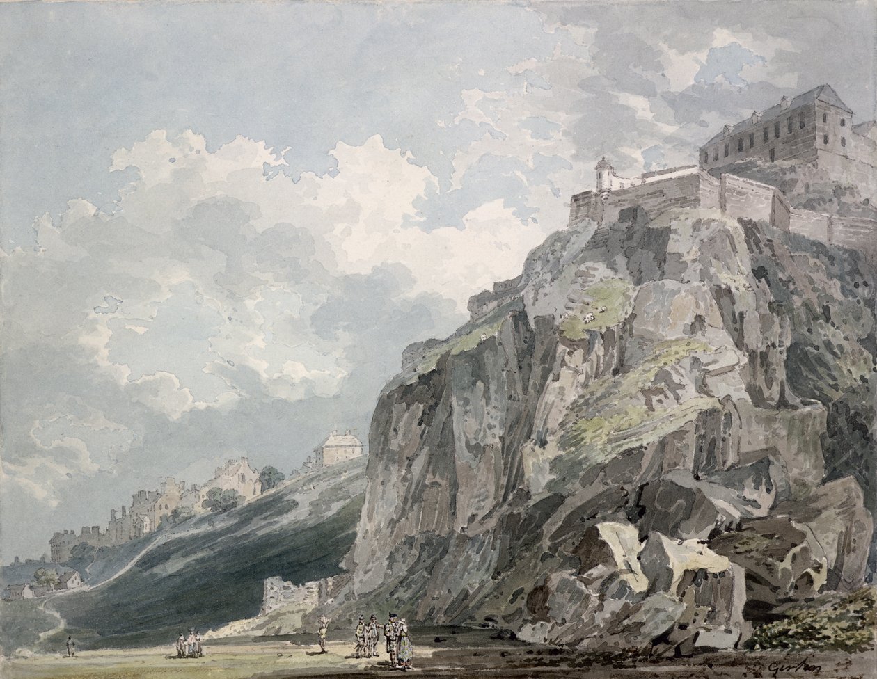 No.1187 Le Rocher du Château, Édimbourg, vers 1793 - Thomas Girtin