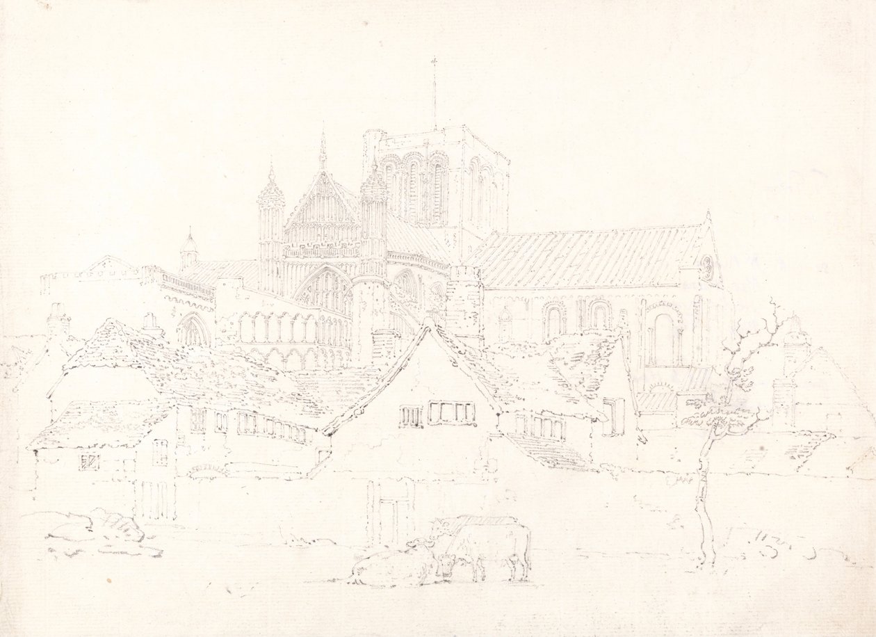Cathédrale de Winchester, Hampshire, vue du nord-est - Thomas Girtin