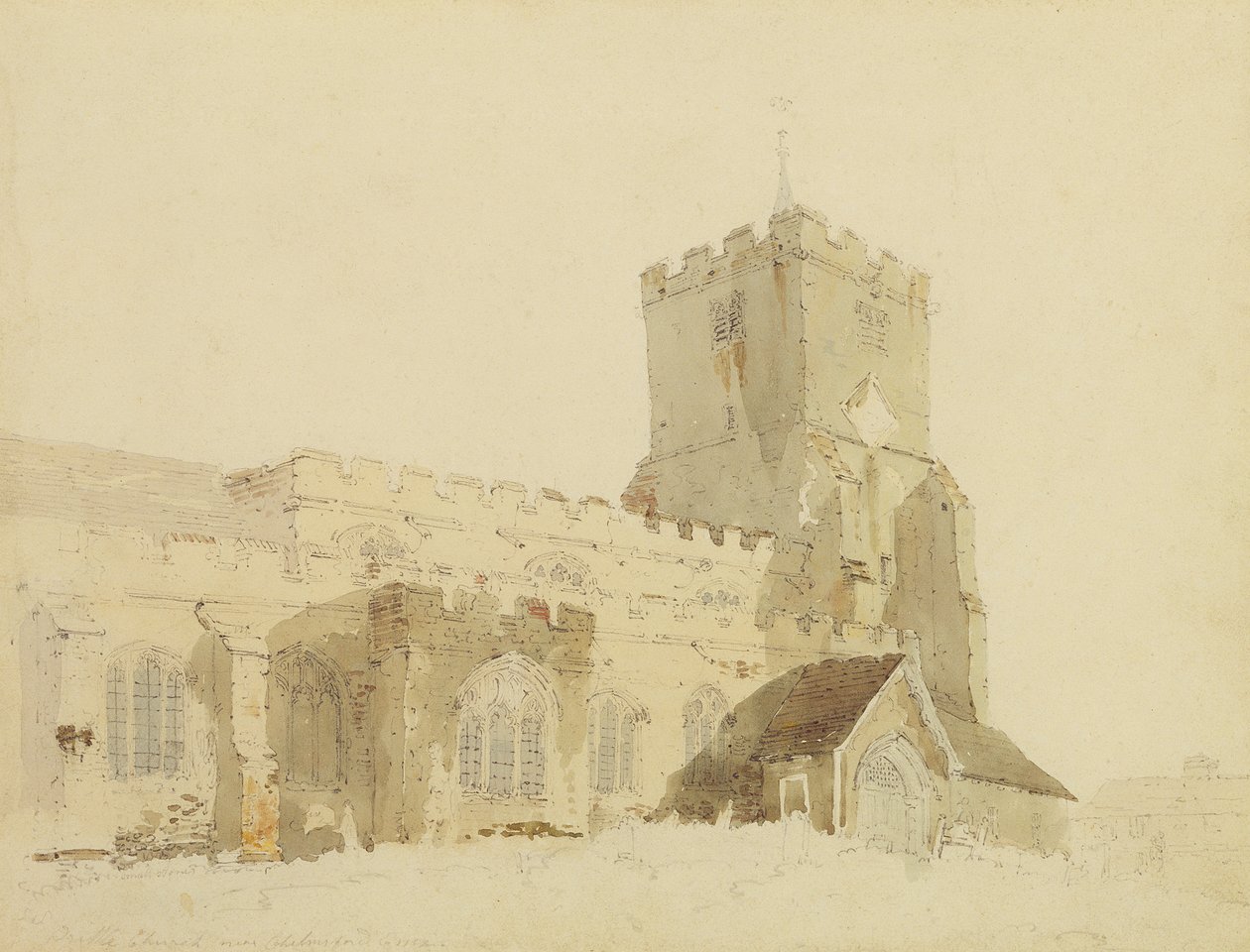 Église de Writtle, Essex, vers 1795 - Thomas Girtin