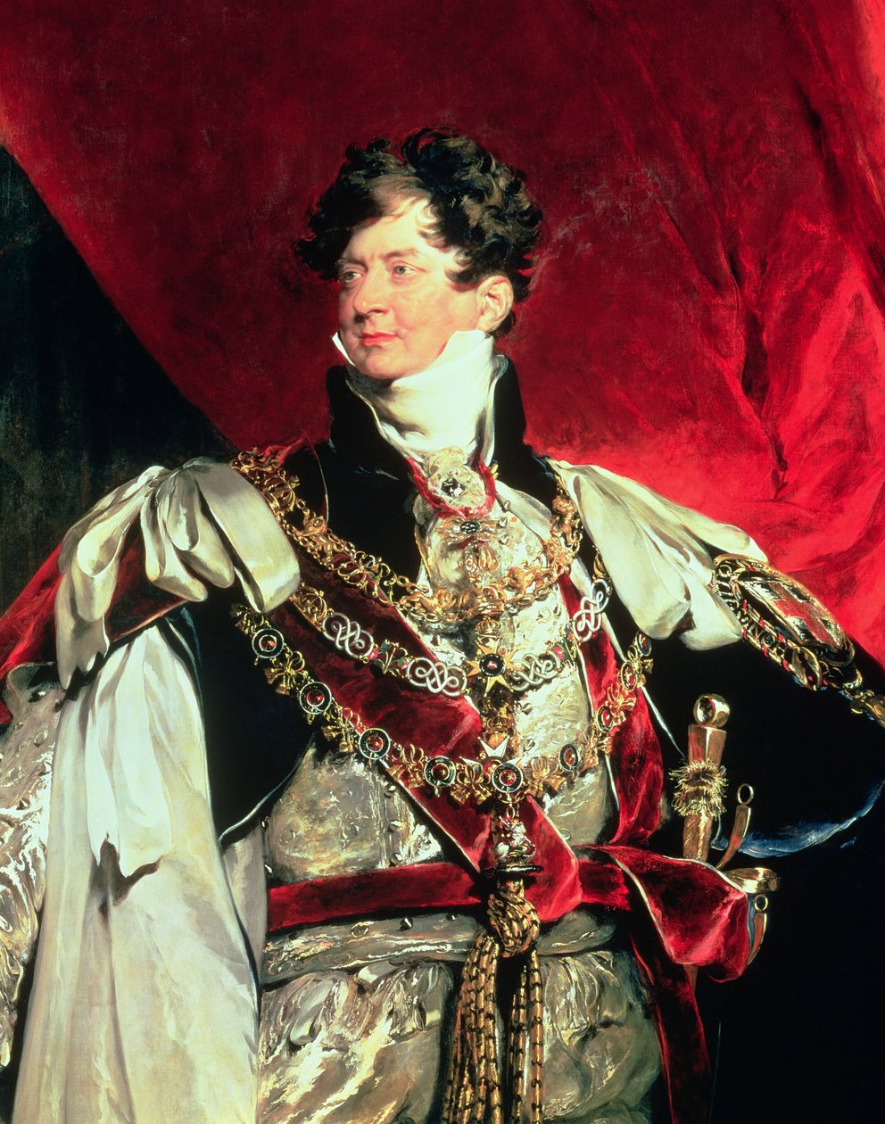 Le Prince Régent, plus tard George IV (1762-1830) en ses habits de la Jarretière (détail) - Thomas Lawrence