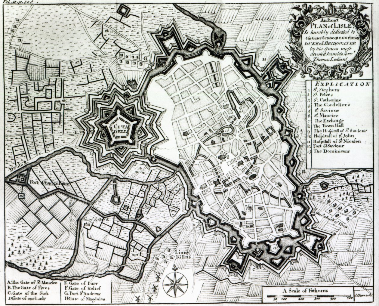 Plan de Lisle, 1736 - Thomas Lediard