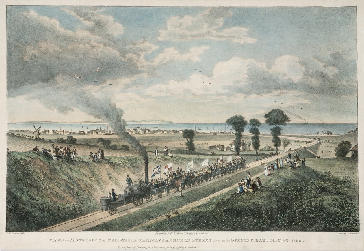 Vue du chemin de fer de Canterbury et Whitstable depuis Church Street prise le jour de l
