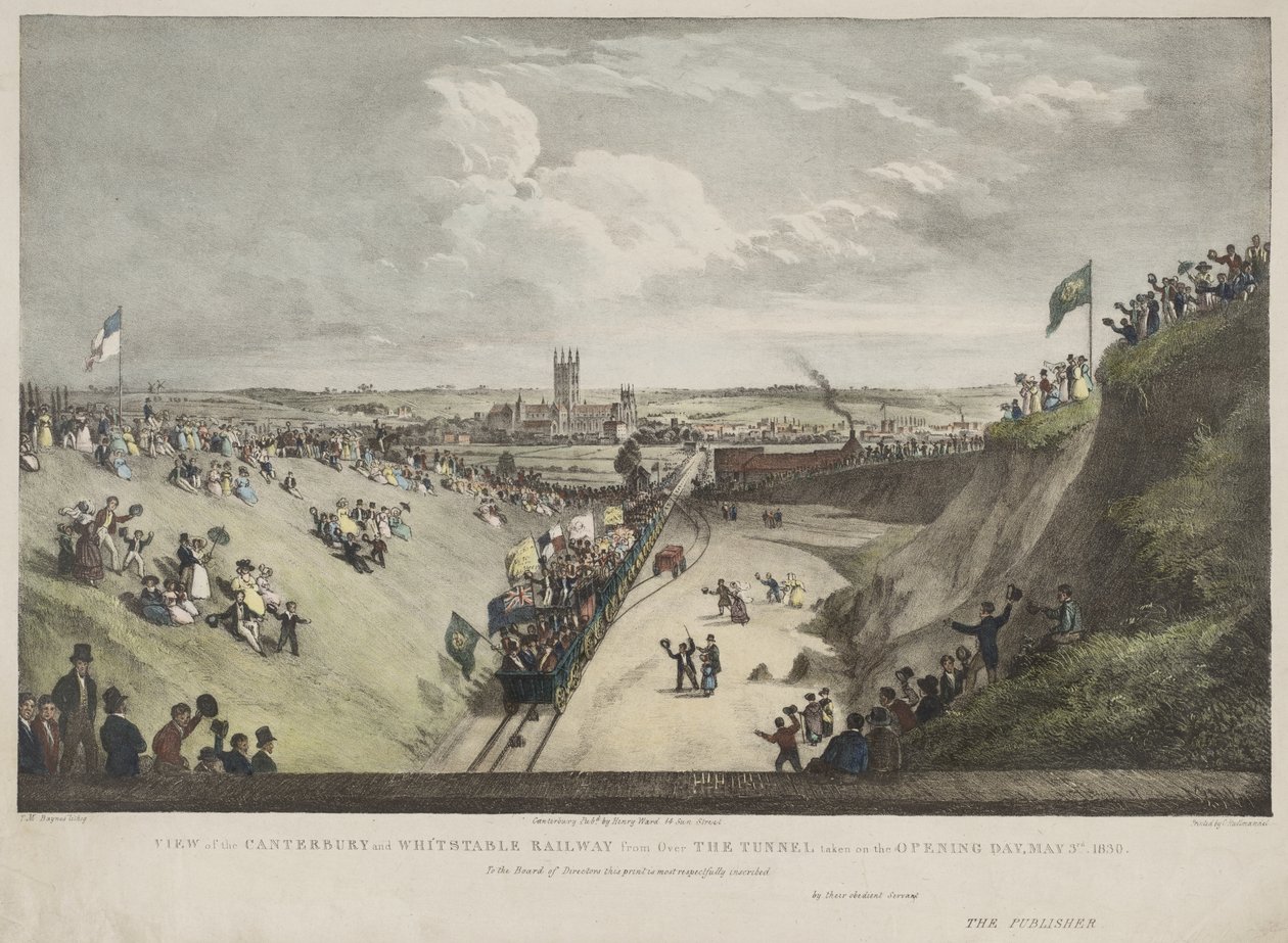 Vue du chemin de fer de Canterbury et Whitstable depuis le tunnel prise le jour de l