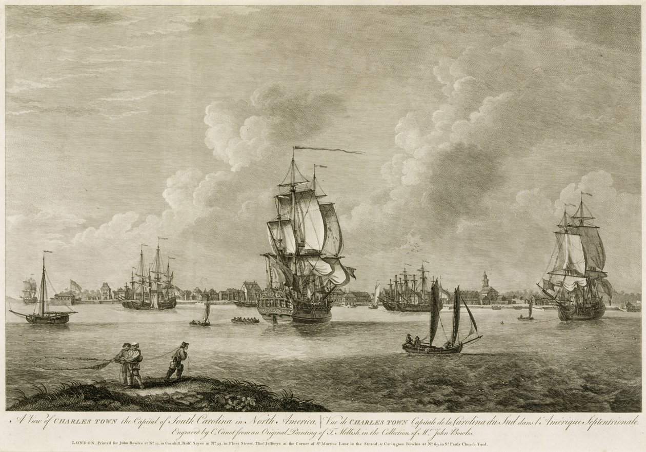 Vue de Charles Town, capitale de la Caroline du Sud en Amérique du Nord, de 