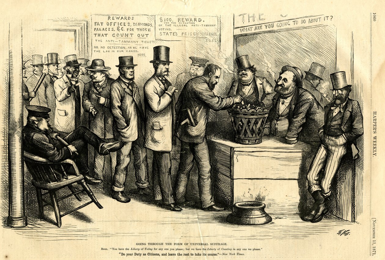 Passer par la forme du suffrage universel, 1871 - Thomas Nast