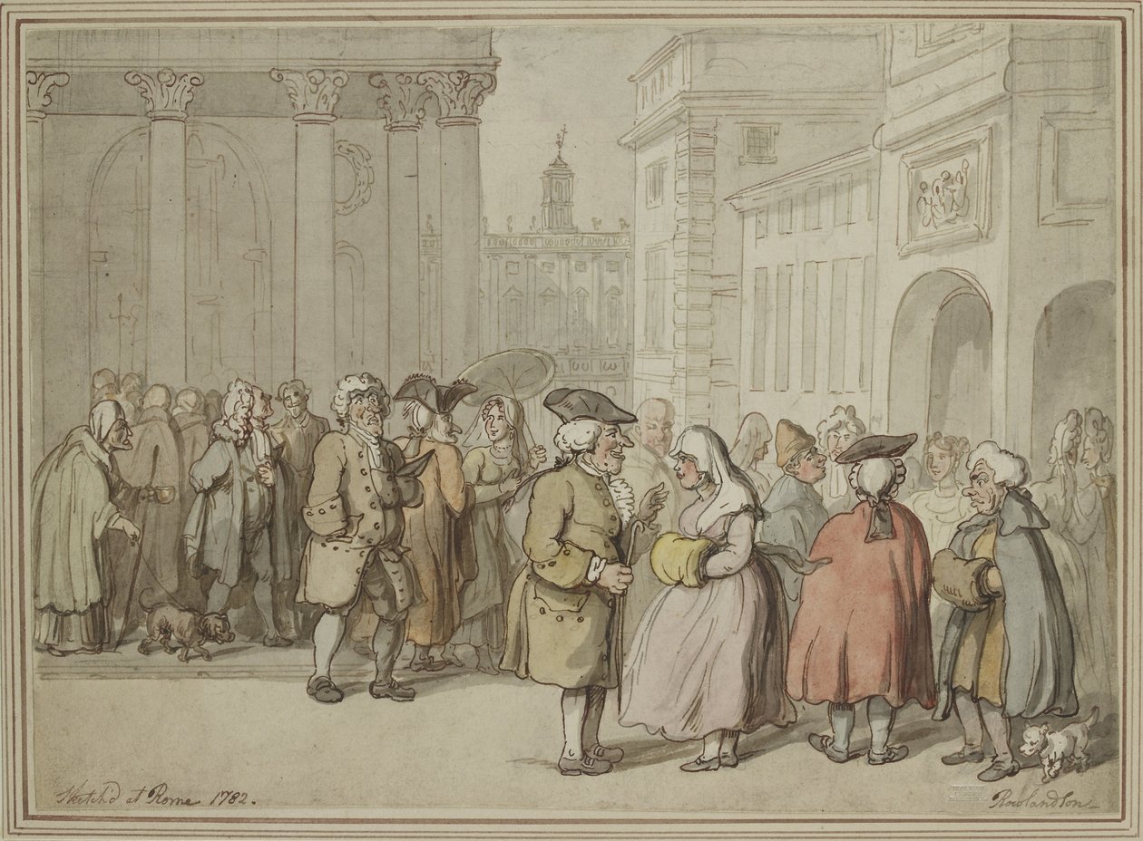 Un Groupe esquissé à Rome - Thomas Rowlandson