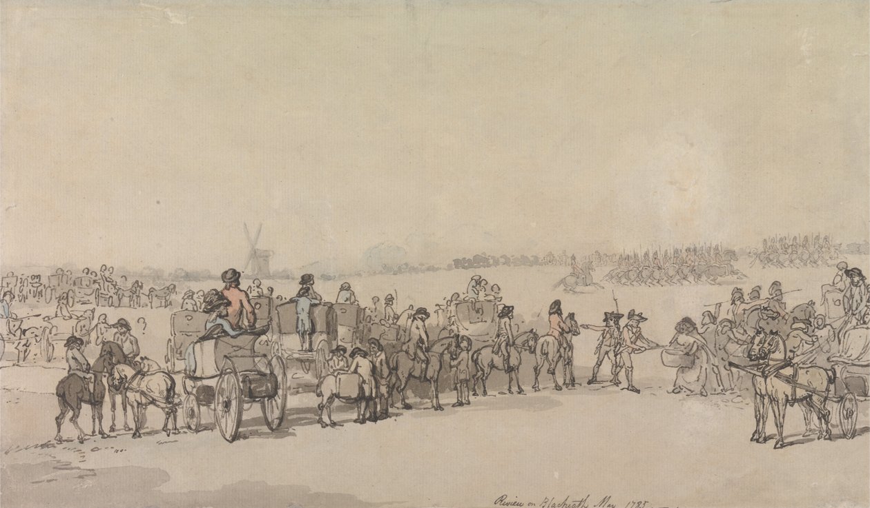 Une revue à Blackheath, mai 1785 - Thomas Rowlandson