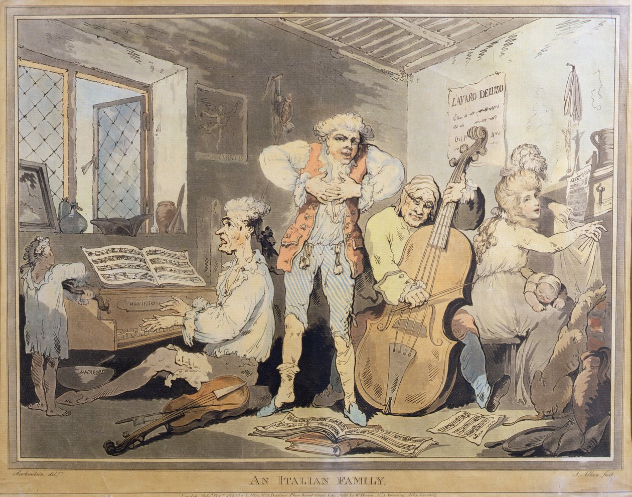 Une famille italienne, gravée par Samuel Alken, 1785 - Thomas Rowlandson