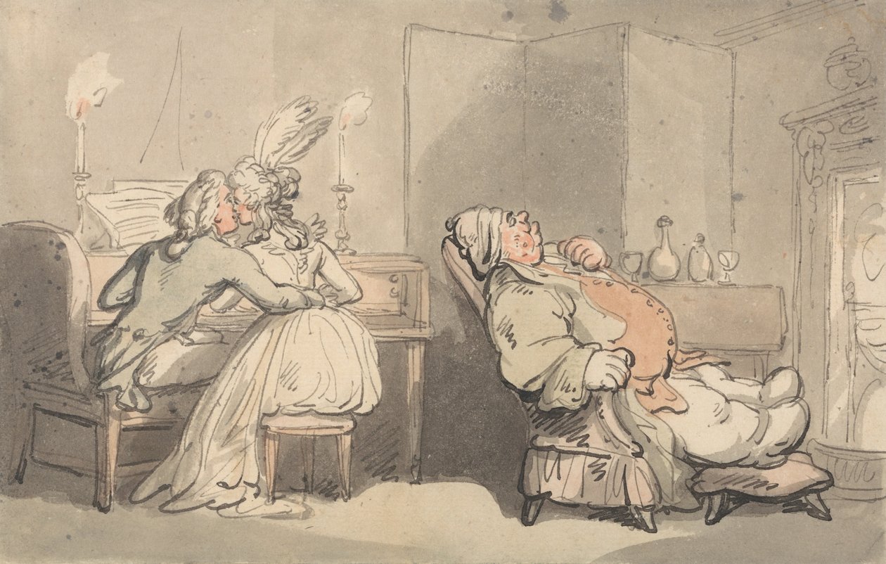 Les conforts de Bath - Le maître de musique - Thomas Rowlandson