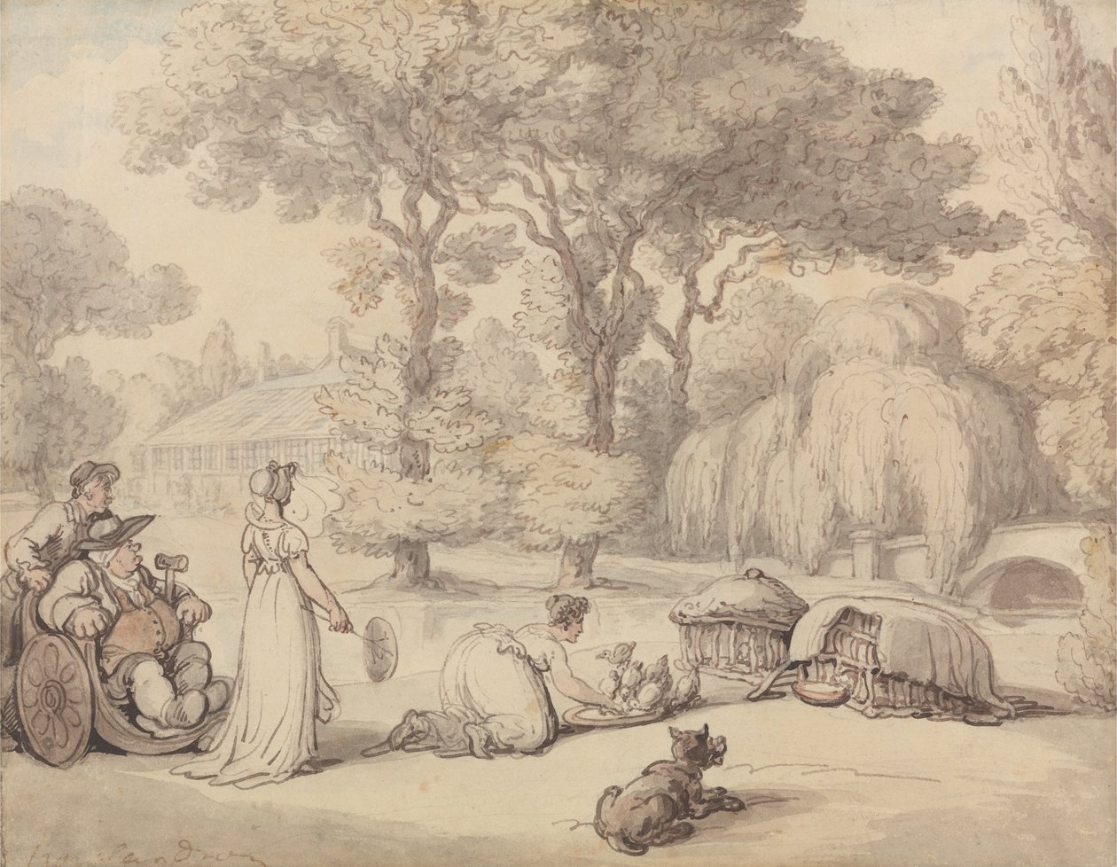 Nourrir les canetons - Thomas Rowlandson