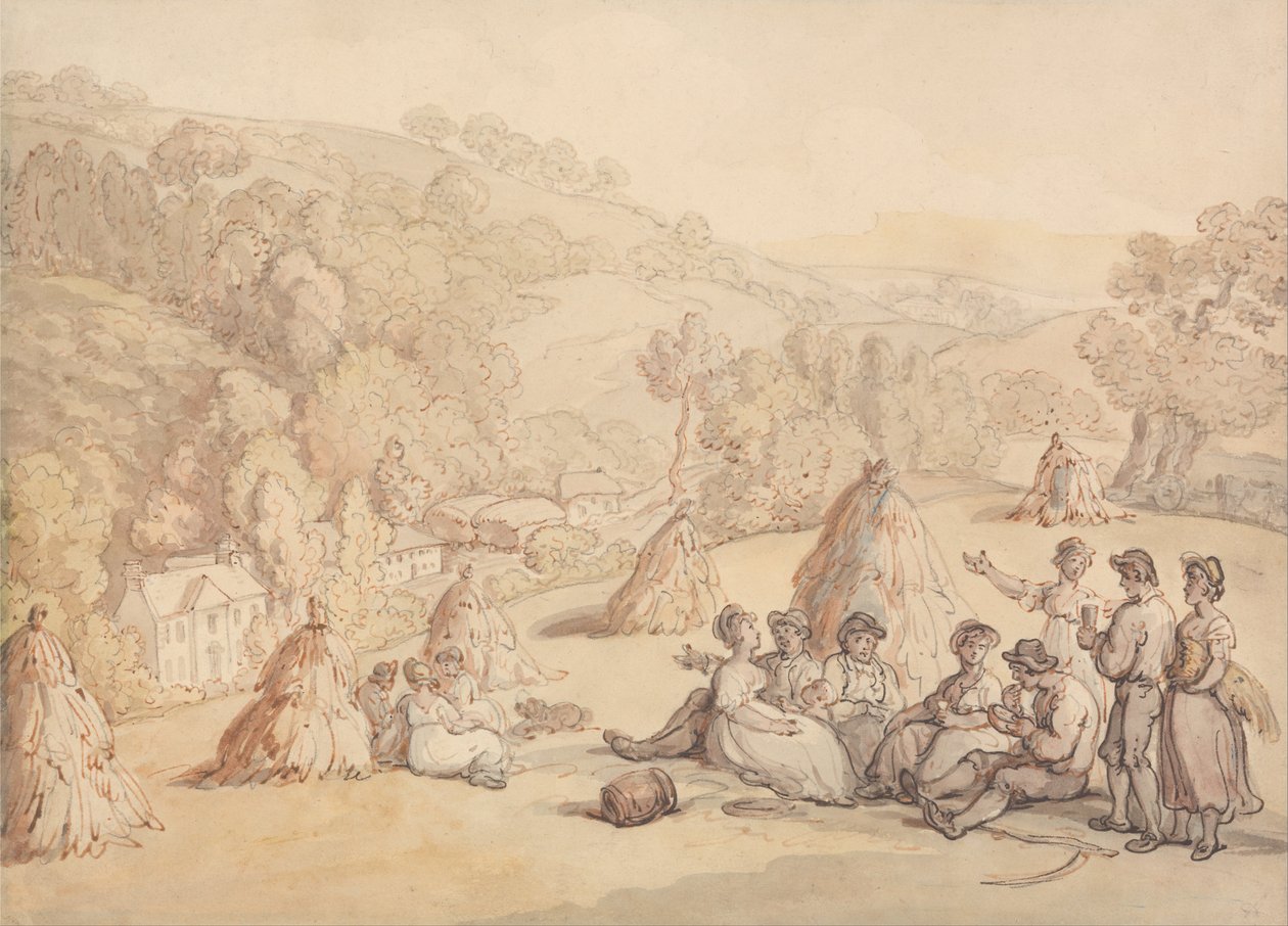 Moissonneurs se reposant dans un champ de blé - Thomas Rowlandson