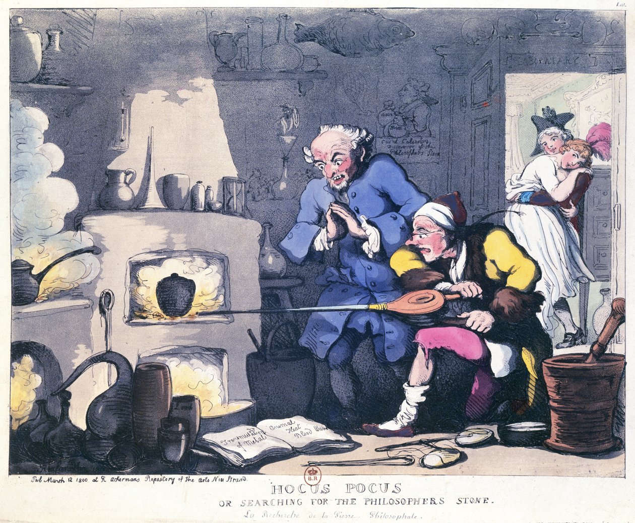 Hocus Pocus ou Recherche de la Pierre Philosophale, publié en mars 1800 - Thomas Rowlandson