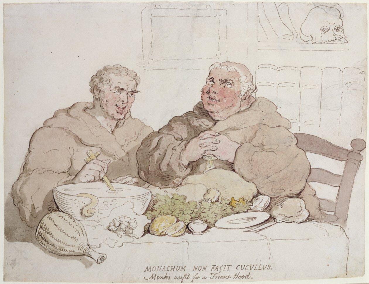 Monachum Non Facit Cucullus - Moines inaptes pour une capuche de frère - Thomas Rowlandson