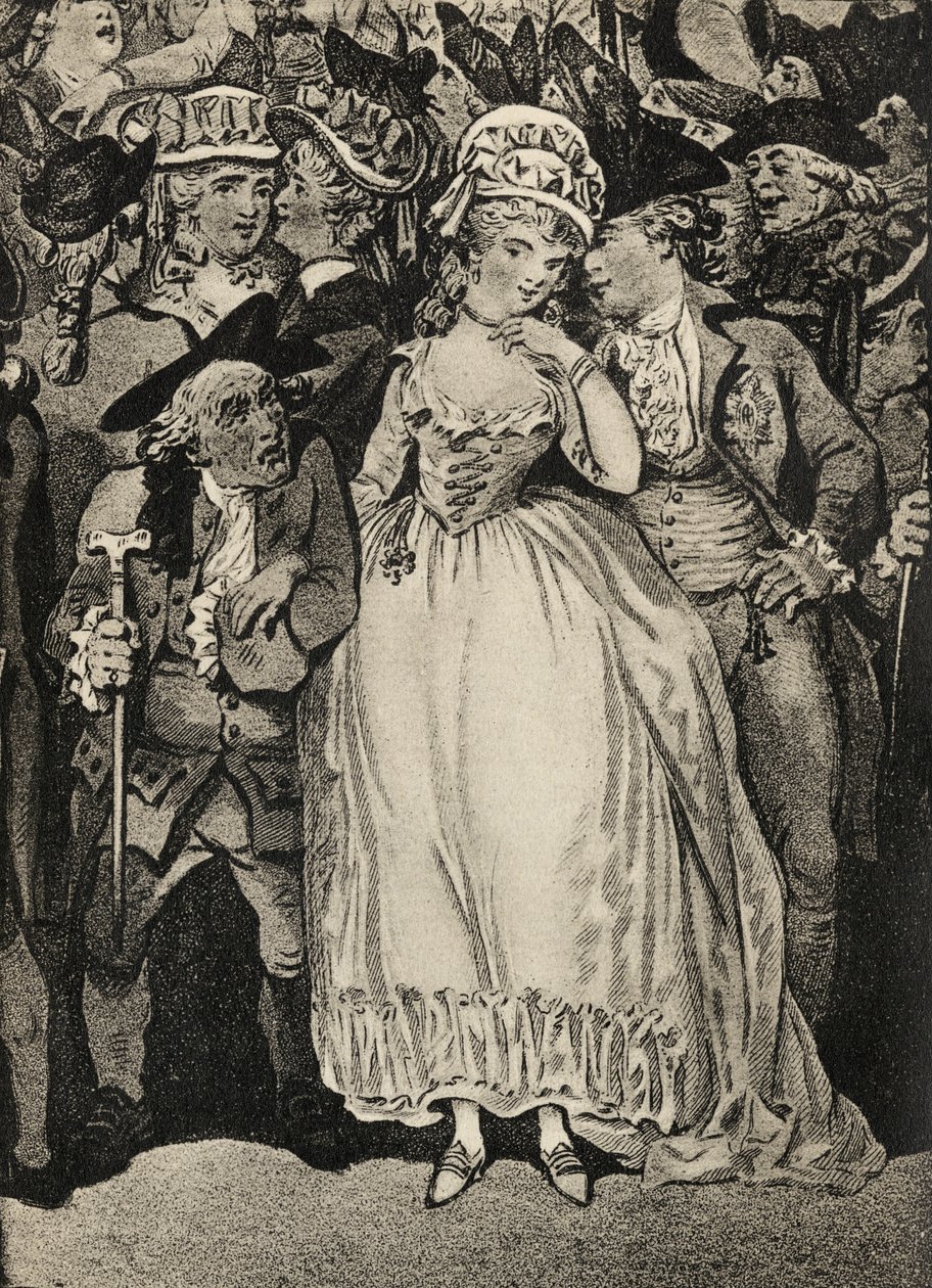 Mme Mary Robinson accompagnée du prince de Galles et de son mari Thomas Robinson - Thomas Rowlandson