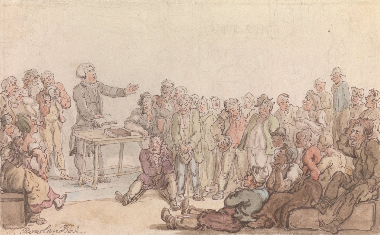 Le Vicaire de Wakefield : Le vicaire prêchant aux prisonniers - Thomas Rowlandson