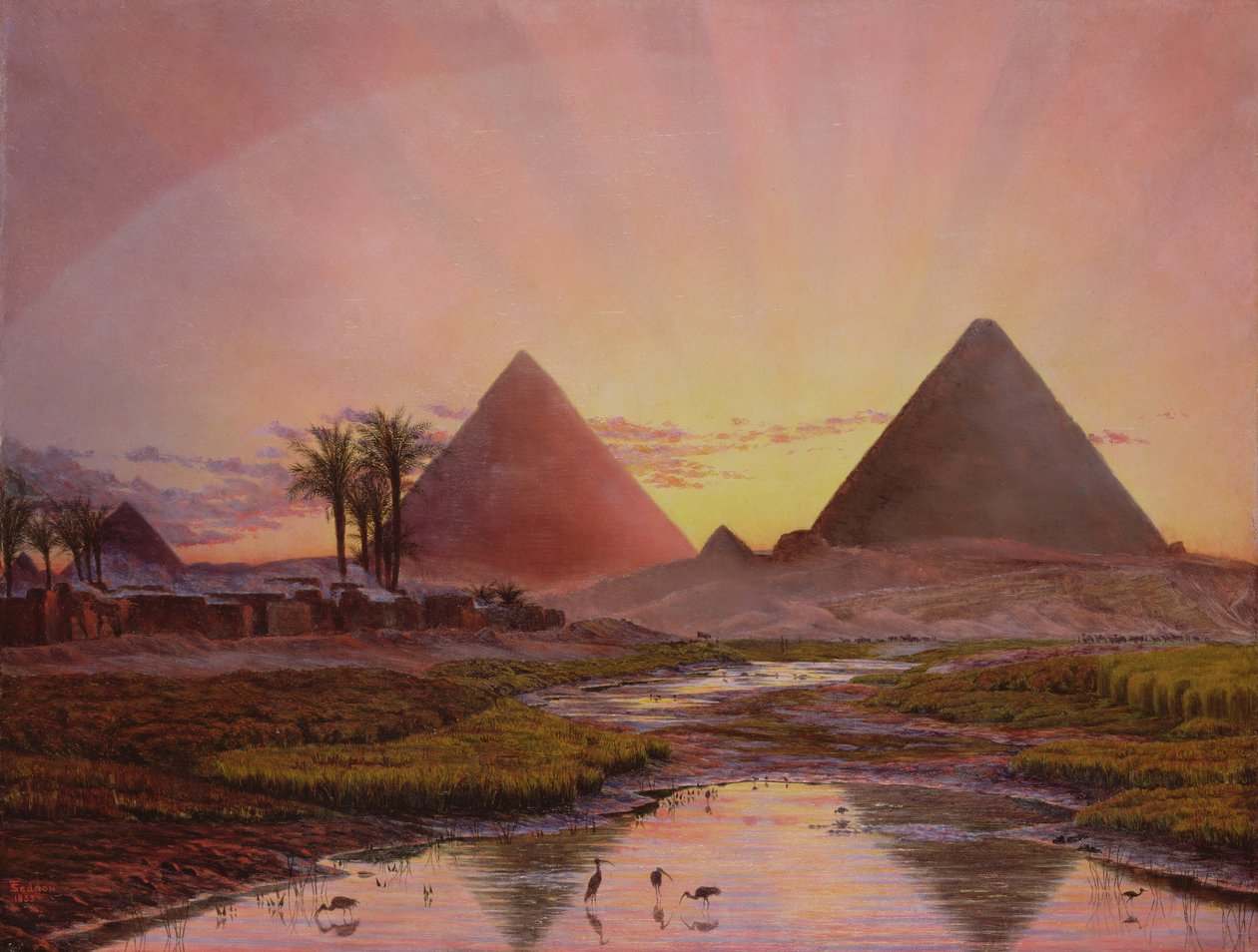 Pyramides de Gizeh, 1855 - Thomas Seddon